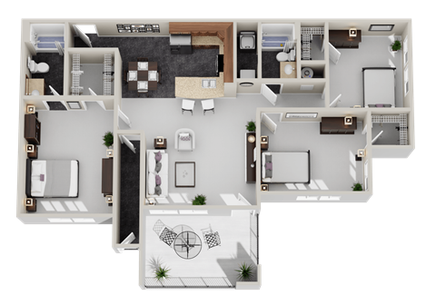 3 Bed 2 Bath (Fireplace Optional)